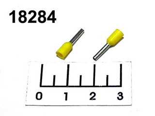 Клемма концевая (НШВИ) 0.5мм 1.3/8 (1мм) LT10008/DN00508 желтая