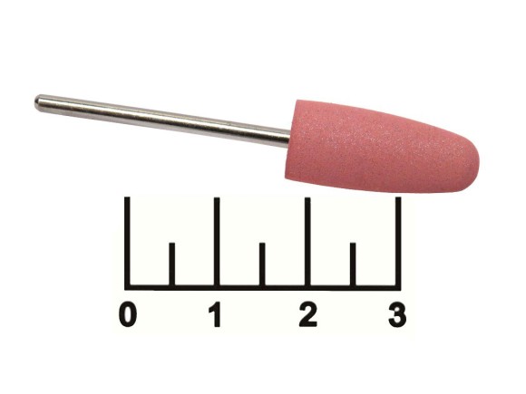 Бор-фреза конус с закругленным концом 2.3мм резиновый розовый
