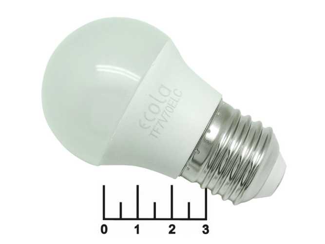Лампа светодиодная 220V 7W E27 4000K белый шар G45 матовая Ecola (TF7V70ELC)