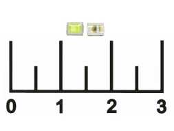 Светодиод LED 0.5W 3V 2835 4500K SMD (мал.конт +)