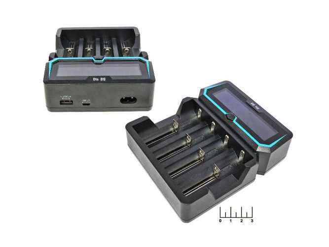 Зарядное устройство для литиевых элементов 4.2V 1A 4*18650+USB+micro USB Xtar X4 (18650/26650/14500)