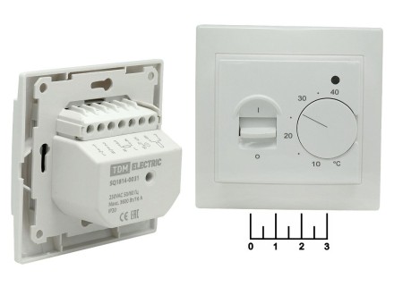 Терморегулятор для теплого пола механический с выносным датчиком (+10...+40C) белый TDM Таймыр