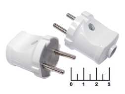 Вилка электрическая без земли белая Эра