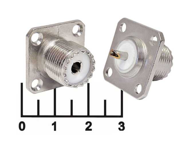 Разъем UHF гнездо (PL-259) в панель под 4 винта (511) (UHF-BJ)