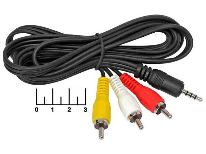 Шнур 3RCA-AUD 3.5 4 контакта 1.5м (5-038)