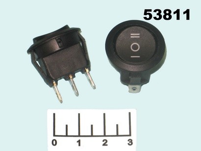 Выключатель 250/6 MRS-1C черный круглый 3 контакта (RS-103-8C) 3-х позиционный