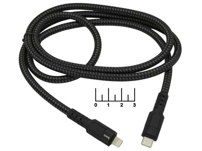 Шнур Type C-iPhone Lightning 1.2м шелк Hoco U110 PD20W (черный)
