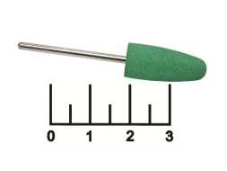 Бор для полировки 2.3мм конус с закругленным концом резиновый зеленый