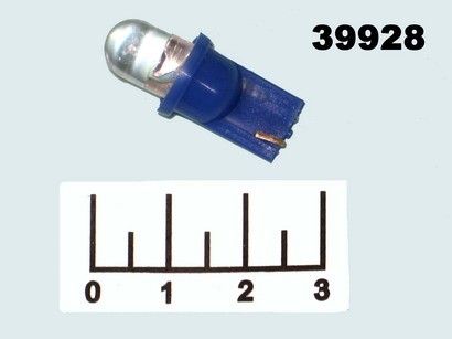 Лампа светодиодная 12V T10 синяя 8мм 60гр