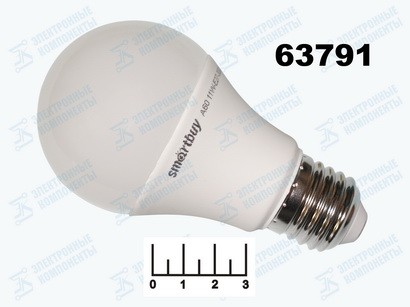 Лампа светодиодная 220V 11W E27 3000K белый теплый A60 Smartbuy (60*110) (850lm)