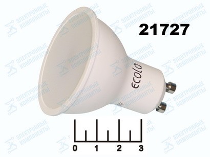 Лампа светодиодная 220V 5.4W MR16 GU10 4200K белый матовая Ecola (56*50) G1RV54ELC