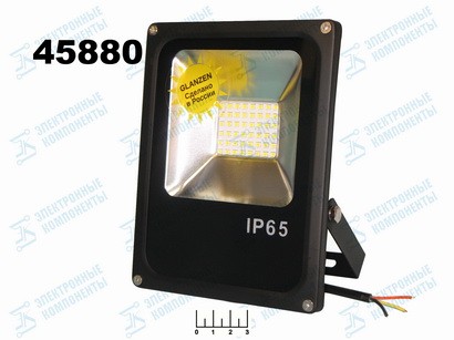 Прожектор светодиодный 220V 20W 1LED 6500K белый холодный FAD-0002-20 Glanzen IP65