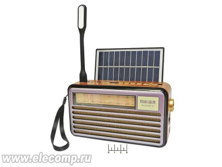 Радиоприемник Meier M-521BT-S аккумуляторный на солнечной батарее