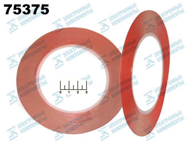 Скотч двухсторонний 1мм*0.2мм*25м прозрачный (акриловый) Touch Screen