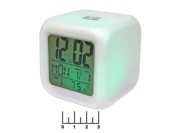 Часы цифровые + термометр белые IRIT-600