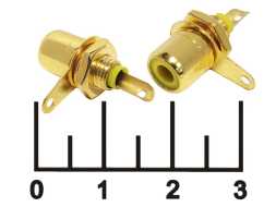 Разъем RCA гнездо в панель под гайку gold желтый (1-290G) 7-0234Y/RS-115G