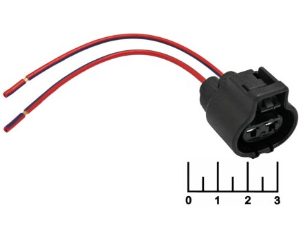 Разъем 2pin гнездо влагозащищенный на проводе 1761462 Cargen (AX446)