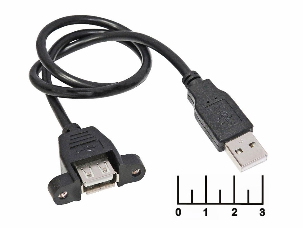 ШНУР USB-USB A ГНЕЗДО 0.5М В ПАНЕЛЬ