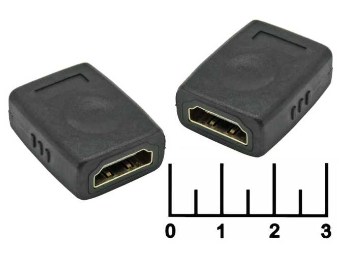 Переходник HDMI 2 гнезда gold (HAP-013)