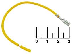 Клемма ножевая гнездо 2.8мм на проводе 1*0.5мм 13см желтая (7482/390СБ)