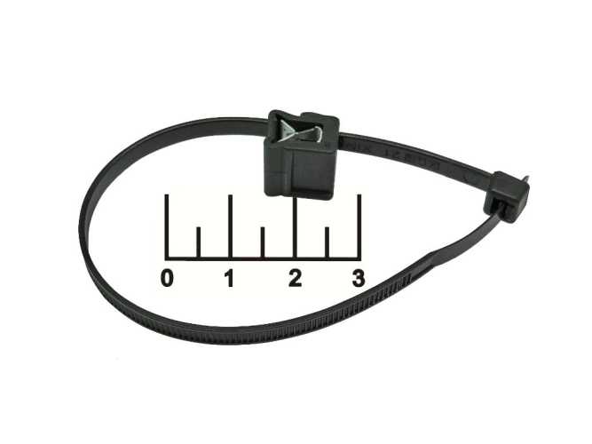 Стяжка 198*4.8мм черная с фиксатором 02