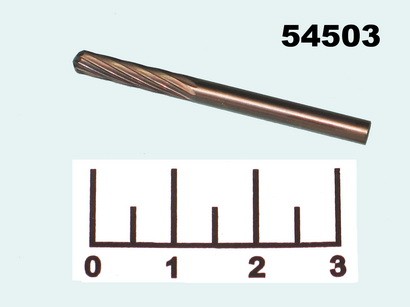 Бор-фреза цилиндр с закругленным концом 3мм стальной FIT 36582