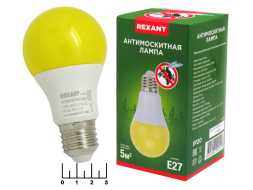 Лампа антимоскитная 220V 8W E27 3200K желтая Rexant (640lm)
