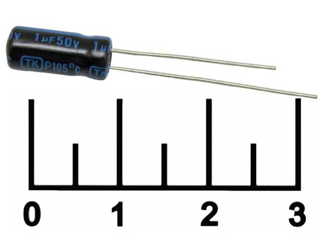 Конденсатор электролитический ECAP 1 мкФ 50В 1/50V 0511 105C (TK)