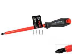 Отвертка диэлектрическая 1000V 2*150мм + PH Tundra 2679435