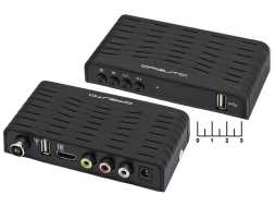 Ресивер цифровой телевизионный DVB-T2 Орбита OT-DVB04 + медиаплеер  (шнур 3RCA-3RCA)