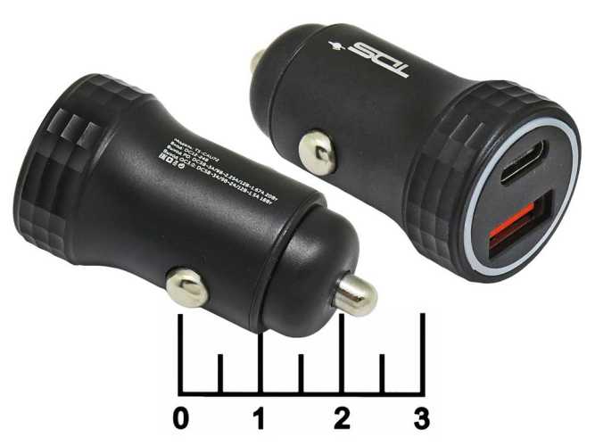 Автомобильное зарядное устройство USB+Type-C 5V3A/9V2A/12V1.5A TS-CAU72