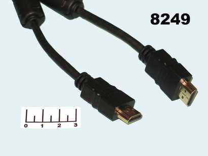 Шнур HDMI-HDMI 5м gold пластик (фильтр) Jett