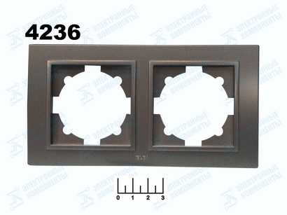 Рамка 2* горизонтальная EL-BI Zena черный металлик