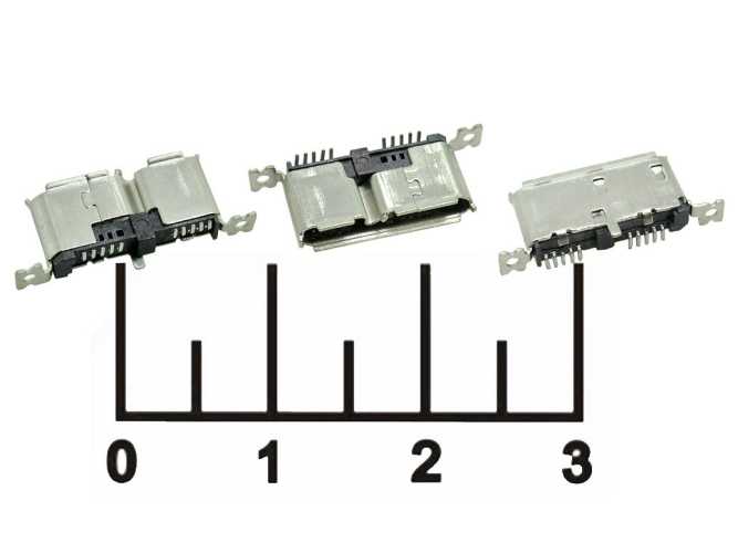 Разъем питания micro USB 3.0 гнездо на плату 180*