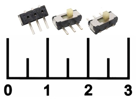 Микропереключатель движковый 2-х позиционный 3 контакта угловой CB-003 (№9/№19) (S0148)