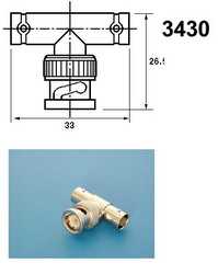 Переходник BNC штекер/BNC 2 гнезда (mini)