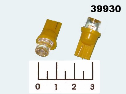 Лампа светодиодная 12V T10 желтая 8мм 100гр