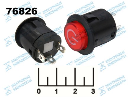 Кнопка PBS-D32-3PF красная с фиксацией 3 контакта 12V 20A