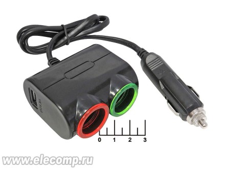 Прикуриватель-2 + USB Olesson 1631 автомобильный