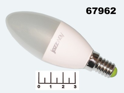 Лампа светодиодная 220V 7W E14 3000K белый теплый свеча матовая Jazzway (37*99) (560lm)