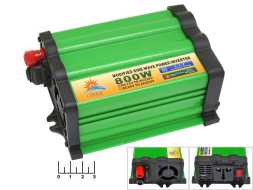 Инвертор 12/220V 800W + USB Солнце