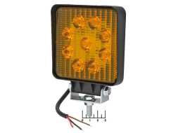 Прожектор светодиодный 12-24V 9W 9LED желтый 2 режима квадратный 101.3738-01