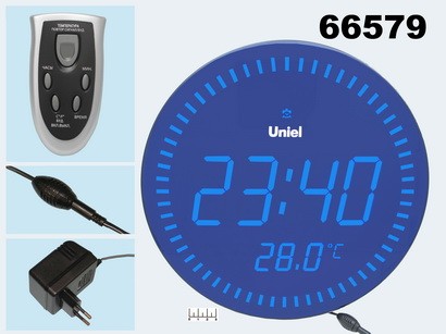 Часы цифровые UTL-10GKX синие + ПДУ Uniel