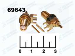 Разъем SMA гнездо на плату угол gold (SMA-KWE 1.13F)