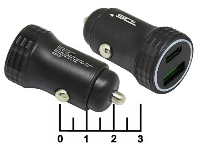 Автомобильное зарядное устройство USB+Type-C 4.5V5A/5V4A/9V2.5A/10V4A/11V/6A/12V2A TS-CAU72A