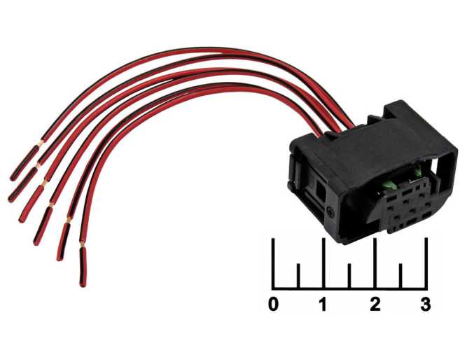 Разъем 6pin гнездо влагозащищенный на проводе 19676161 Cargen (AX432)