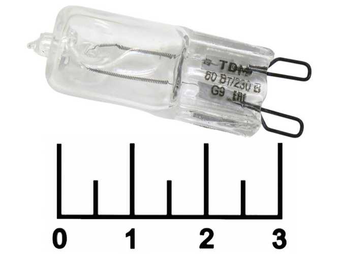 Лампа КГМ 220V 60W G9 прозрачная TDM