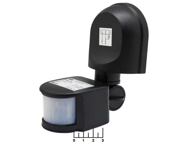 Датчик движения 220V 1100W 180* ДД-008 ИЭК инфракрасный (черный) (12м) IP44
