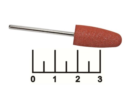 Бор-фреза конус с закругленным концом 2.3мм резиновый красный