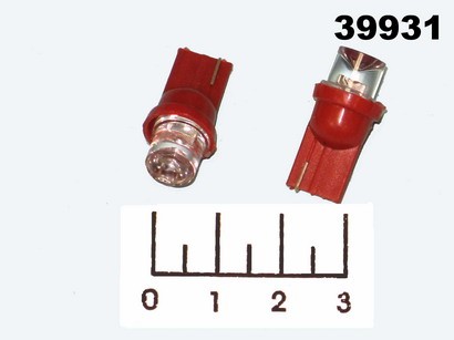 Лампа светодиодная 12V T10 красная 8мм 100гр